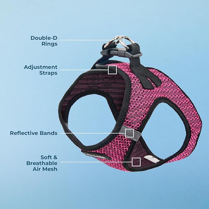 Best Pet Supplies Voyager Step-in Air Harness - All Weather Mesh, Reflective, No Pull Harness for Dogs, Cats - Secure with Hook & Loop Fastener, Buckle, Double D-Rings - Tone, XS
