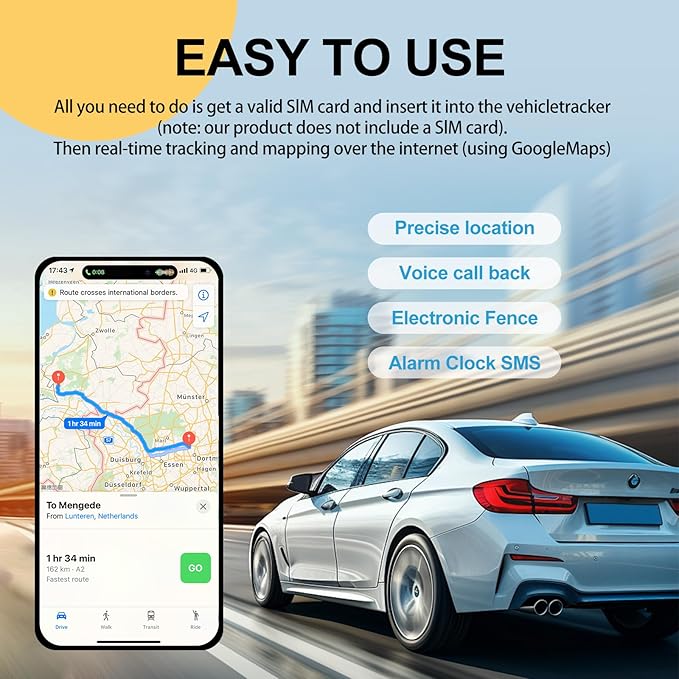 Mini GPS Tracker for Vehicles,Car GPS Tracker Portable Real Time Hidden GPS Tracking Device, Global Coverage Location for,Kids,Dogs. No Subscription Required/No Monthly Fee/No SIM Card Required1