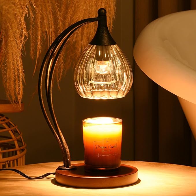 Candle Warmer Lamp with Timer Dimmer - Electric Candle Lamp for Jar Candles with 2 Bulbs - Candle Warmer Light for Scented Wax Valentines Day Gifts New Home Decor for Women Mirror Silver
