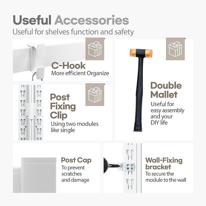 HOMEDANT House 5 Tier Laminated Metal Shelving Unit Adjustable Storage Utility Rack Heavy Duty Shelves Organization Multipurpose Shelf Kitchen Garage Pantry Closet (3, (M) 36.2" W, White)