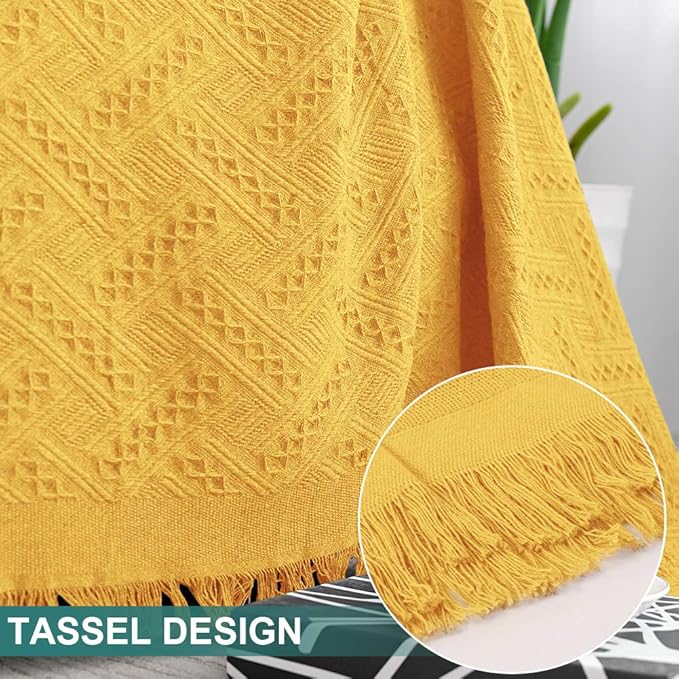 MYSKY HOME Sofa Covers for 3 Cushion Couch Geometrical Couch Cover Living Room Sofa Throws Sofa Slipcovers for Pets, Kids (XX-Large, 91" x 134", Yellow)