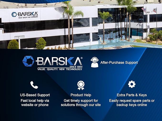 Barska Key Lock Box with Glass Door – Wall Mount Steel Key Cabinet Organizer with Labeled Hooks and Colored Key Tags for Home, Office, Property Management