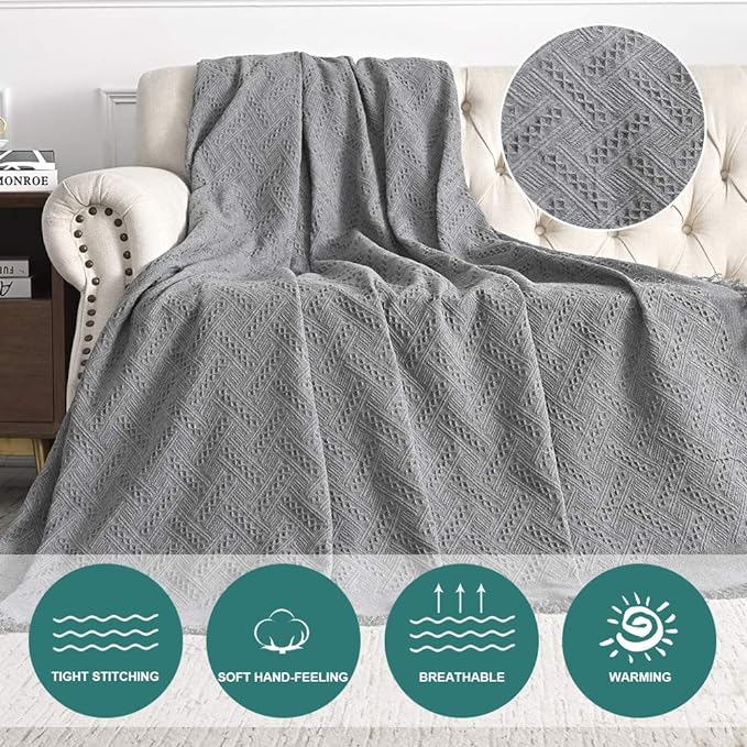 MYSKY HOME Couch Cover Sofa Covers for 3 Cushion Couch Sofa Protector Sectional Sofa Couch Cover for Pets Sofa Throws Living Room Geometrical Sofa Slipcovers for Dogs (X-Large, 91" x 118", Grey)