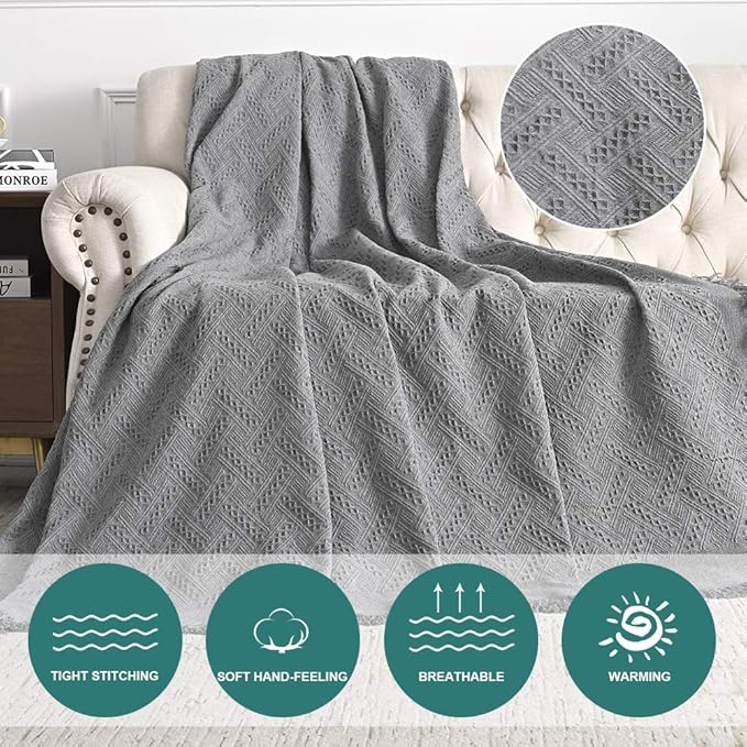 MYSKY HOME Couch Cover Sofa Covers for 3 Cushion Couch Sofa Protector Sectional Sofa Couch Cover for Pets Sofa Throws Living Room Geometrical Sofa Slipcovers for Dogs (XX-Large, 91" x 134", Grey)