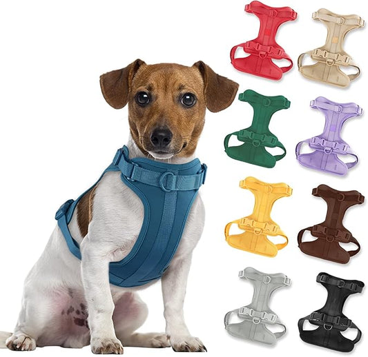 No Pull Lightweight Dog Harness: Adjustable Durable Breathable Mesh Pet Vest Harness with Soft & Comfortable Cushion, for Small Medium Large Dogs (Medium, Navy)
