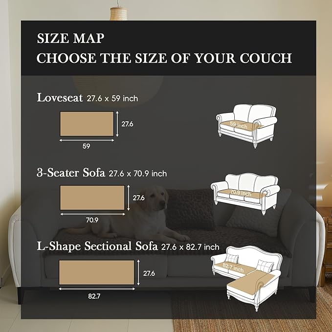 Couch Covers for 3 Cushion Couch Sofa Pet Friendly,Non-Slip Sofa Cover Washable