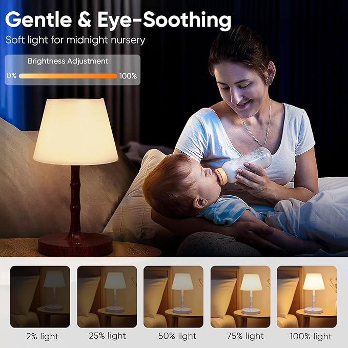 Outdoor Battery Powered Waterproof Desk lamp, Office and Bedroom Desk lamp, Bathroom LED lamp, Courtyard Camping Restaurant LED Night lamp, 4000mAh Rechargeable Battery Driven lamp (Brown)