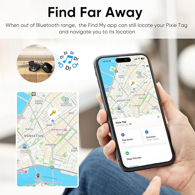 Item Finders Tracker Work with Apple Find My APP (iOS Only), Smart Bluetooth Locator for Keys, Luggage Suitcases, Bags Wallets, Backpack, IP67 Waterproof (4 Pack)