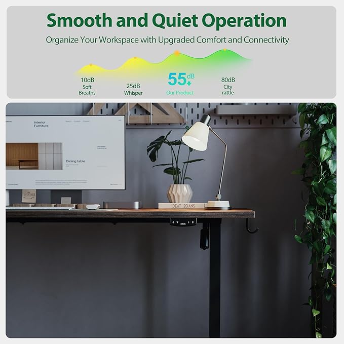 Agilestic Electric Standing Desk, Extra Large 71 x 31.5 Inches Height Adjustable Desk, Sit Stand Up Workstation for Home Office, Ergonomic Rising Gaming Computer Table with Memory Preset, Rustic Brown