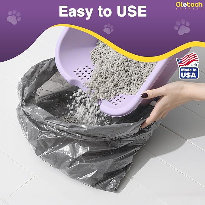 Glotoch 500 Count Economical Cat Litter Bags 4 Gallon Gray, Leak-Proof, Disposable Cat Waste Trash Bags for Pet Poop, Plastic T-shirt doggy bag for Kitty Garbage 12" x 6.5" x 21"