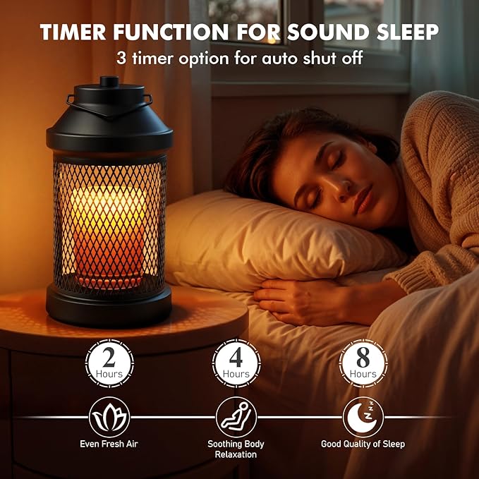 Candle Warmer Lamp - Electric Candle Jars Warmer with Timer & Dimming Function, Wax Melt Warmer for Home Fragrance and Home Décor, Bedside Lamp, Gifts for Women Mom (Grid, 2 Bulbs Included)