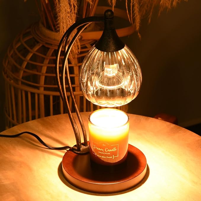 Candle Warmer Lamp with Timer Dimmer - Electric Candle Lamp for Jar Candles with 2 Bulbs - Candle Warmer Light for Scented Wax Valentines Day Gifts New Home Decor for Women Mirror Silver