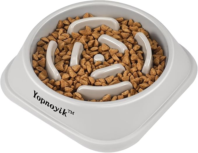 Slow Feeder Dog Bowls for Healthy Eating, Non-Slip and Anti-Choking Design, Reduces Bloating & Overeating for Medium Dogs and Cats, Easy to Clean