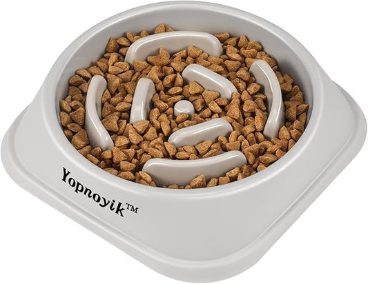 Slow Feeder Dog Bowls for Healthy Eating, Non-Slip and Anti-Choking Design, Reduces Bloating & Overeating for Medium Dogs and Cats, Easy to Clean