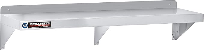 DuraSteel Stainless Steel Shelf - 72 Inch Wide x 14 Deep Commercial NSF Mounted Metal Wall Shelf Pantry Organizer Garage Storage Shelves - Rack Shelving Restaurant Kitchen Units Laundry Utility Room