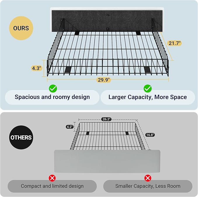 Allewie Upholstered Queen Size Platform Bed Frame with 4 Storage Drawers and Headboard, Diamond Stitched Button Tufted, Mattress Foundation with Wooden Slats Support, No Box Spring Needed, White