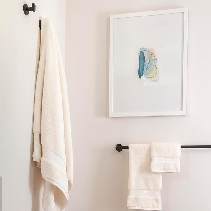 Fabdreams 100% Organic Cotton Bath Towel Set of 6 700 GSM Hotel Premium Plush Absorbent Soft Durable Skin-Friendly Spa Quality Bathroom Comfort with 2 Bath 2 Hand Towels and 2 Wash Cloths Ivory