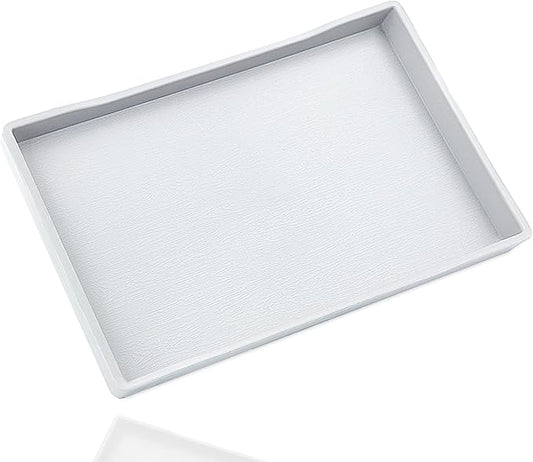 White Serving Tray (11.8 x 8.7 inch) for Serving Accessory, Spa, Coffee, Drinks, Wine, Tea, Bar, Party, Seasoning, Perfume and Display Use.