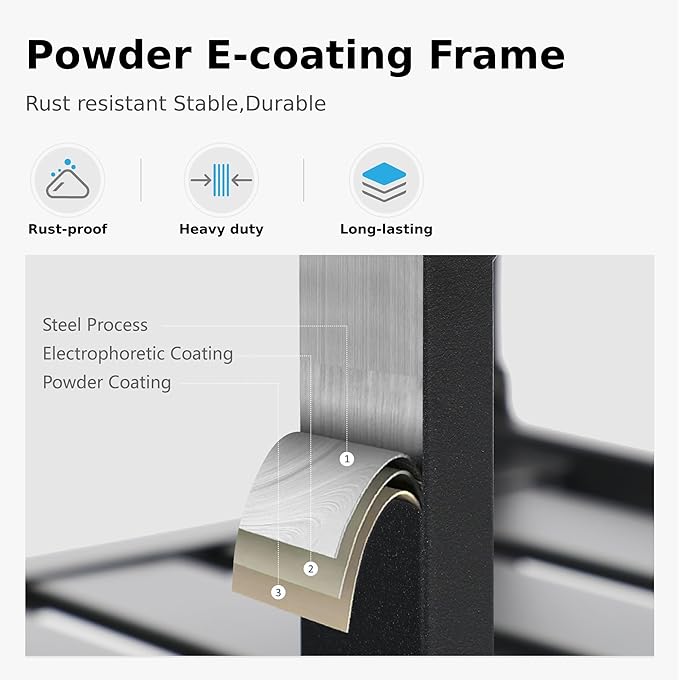 PHI VILLA 37" Metal Steel Slat Patio Dining Table Square Backyard Bistro Table Outdoor Furniture Garden Table, 1.57” Umbrella Hole, Black