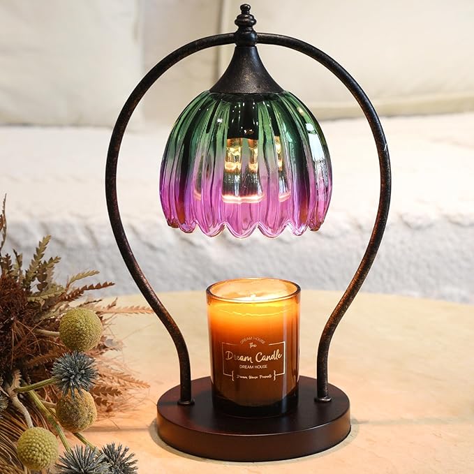 Electric Candle Warmer Lamp with Timer：Scented Candle Warmer Dimmable Lamp with 2 Bulbs, Christmas Gifts for Mom Women, House Warming Gifts New Home Decor for Bedroom Living Room