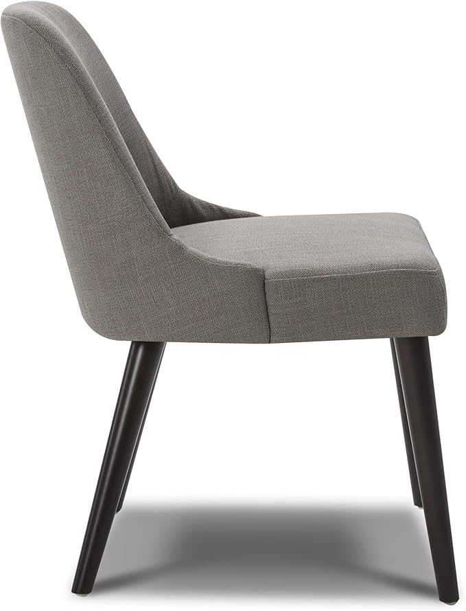 CHITA Mid-Century Modern Dining Chair, Upholstered Fabric Accent Chair, Set of 2,Flint Grey in Fabric