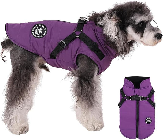Norbi Dog Winter Coats with Built-In Harness - Adjustable Dog Jackets for Small, Medium & Large Dogs in Cold Weather