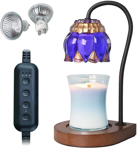 Candle Warmer Lamp - Electric Candle Lamps Timer, Compatible with All Jar Candles, Gifts for Her, Gift for Mom, Dimmable Candle Warmer, Candle Holders for Home Decor Purple
