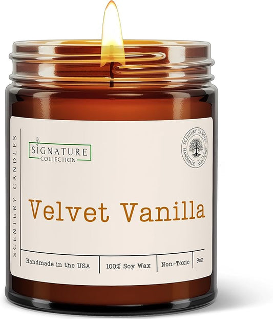 Velvet Vanilla Scented Candle, Many Scents to Choose from, All Natural Non-Toxic Soy Wax, Handmade in The USA (Velvet Vanilla)