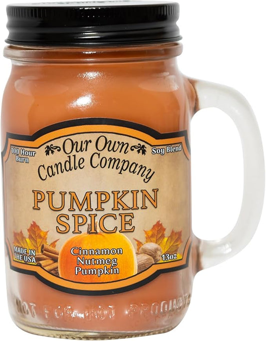 Our Own Candle Company Pumpkin Spice Scented 13 Ounce Mason Jar Candle