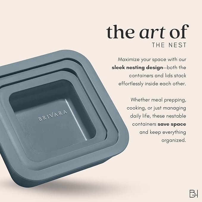 Ceramic Coated Glass Food Storage Container | No PTFE, PFOA, PFAS, and BPA | Reusable Non Toxic Meal Prep Container with Glass Lid | Easy To Store | 6 Cup Rectangle [Dusk]