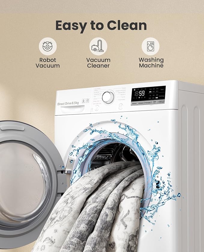 AMADA HOMEFURNISHING 9x12 Area Rugs, Low-Profile Large Washable Area Rug with Non-Slip Backing & Durable Edge Binding, Vintage Rugs for Living Room, Bedroom & Dinning Room