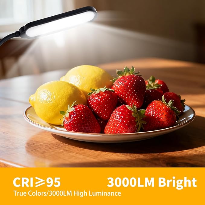 CRI95+ Floor Lamps for Living Room, 18W 3000LM Standing Lamp with 3 Color Temps, Gooseneck Adjustable Dimmable Lamp with Remote, Touch Control for Bedroom, Office, Tattoo Light