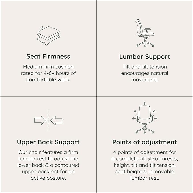 Branch Daily Chair - Computer Office Chair with Swivel, Lumbar Rest, and Adjustable Armrests - Sustainable, Stylish Mesh, & Adjustable Armrests - Comfortable Seating for Improved Posture - Blue