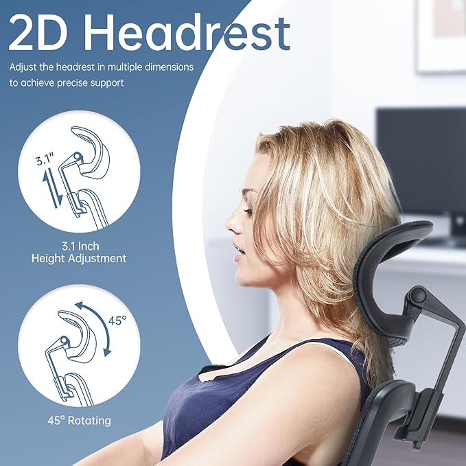 Big and Tall Office Chair, 400lbs Heavy Duty Ergonomic Desk Chair with Soft 3D Modeling Foam Cushion Home Office Desk Chairs with Adjustable Headrest Seat Height Executive Computer Task Chair