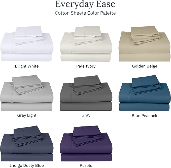 California Design Den 6-Pc Queen Size Sheet Set with 4 Pillowcases - 400 Thread Count 100% Cotton Sheets, Cooling Sateen Weave, Luxury Deep Pocket Bedsheets Set - Light Grey