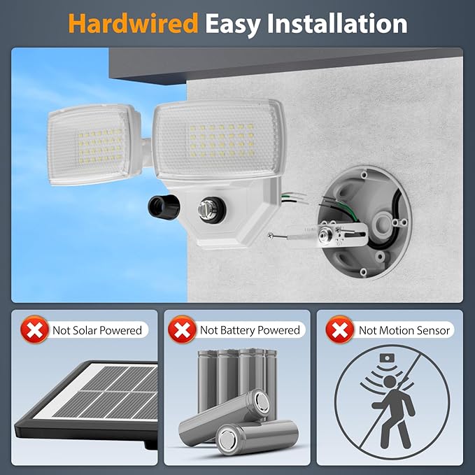 Onforu 32w 3200LM Dusk to Dawn Outdoor Lighting,6500K Dual-Head Flood Light Outdoor with Photocell,IP66 Waterproof Security Lights,Exterior Daylight Off and Night On White Wall Light for Patio Garden