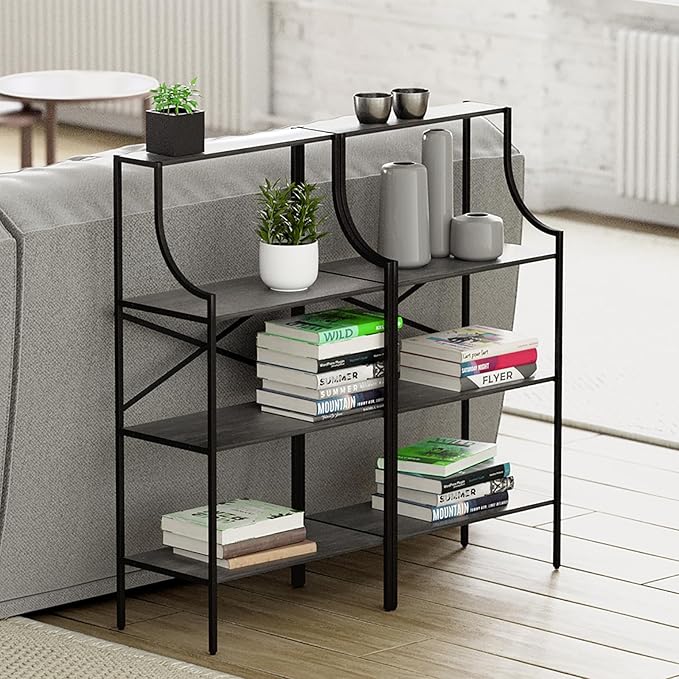 Console Table, entryway Table 4-Tier Sofa Table with Storage Shelves, Couch Table Behind Sofa, Standing Bakers Rack