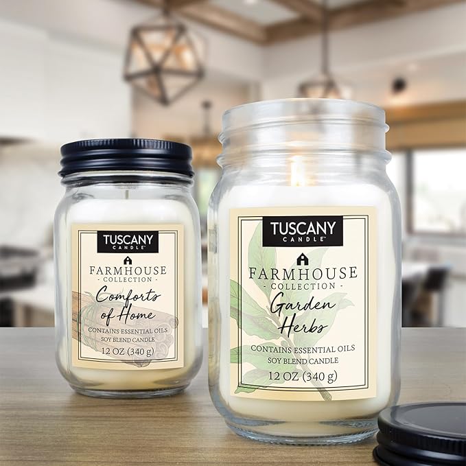 Tuscany Candle Garden Herbs: Herb & Lemon Scented Candle, 12 oz – Farmhouse Collection