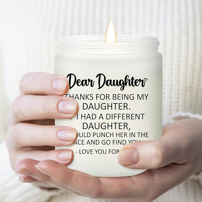 Daughter Gifts from Mom, Dad - Christmas Mothers Day Birthday Gift for Daughter - Lavender Scented Candle