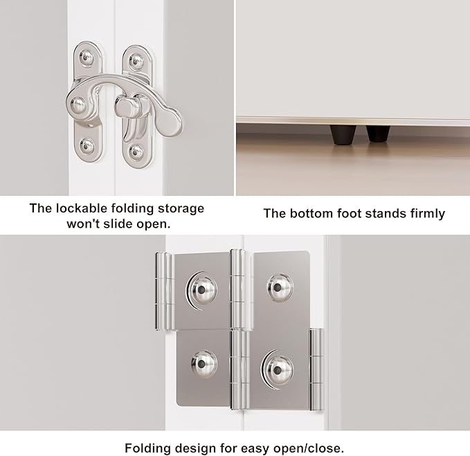 brisafe 360-Degree Folding Full-Length Mirror - 71"x47" Oversized Anti-Shatter Nano Film Mirror, Space-Saving Foldable Design for Home Gym/Yoga Studio,White, 60% Commercial Insurance Discount