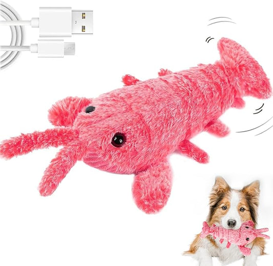 Lobster Interactive Dog Toy, Wiggly Lobster Dog Toy for Boredom, Rechargeable Floppy Interactive Jumping Lob-Ster Small Dogs - 12.7 ''