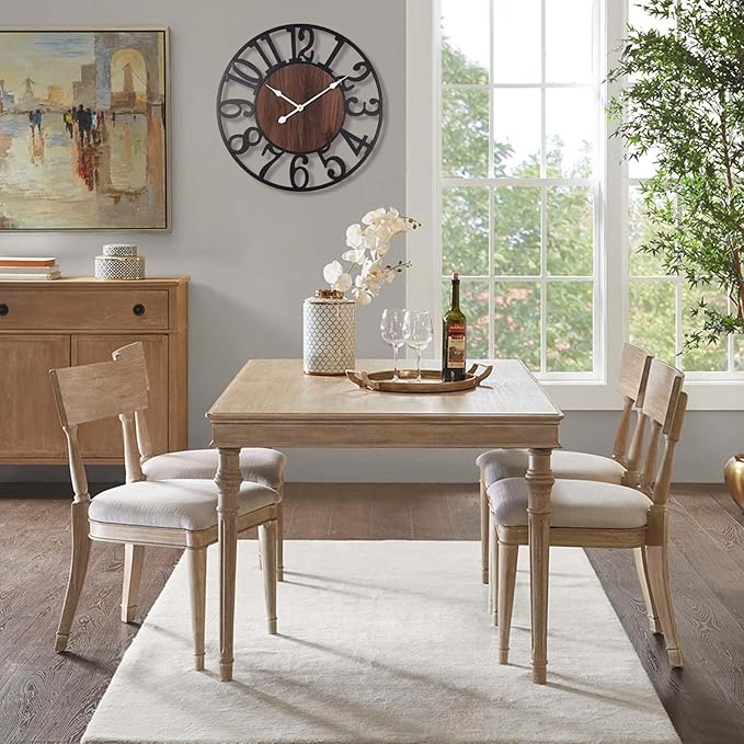 Vantic 32 Inch Large Wall Clock, Arabic Numeral Wood Oversized Wall Clocks for Living Room Decor, Farmhouse, Bedroom and Kitchen, Completely Silent, Non Ticking, Battery Operated