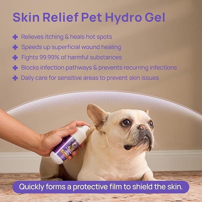 HICC PET Dog Wound Care Hydro Gel, Heals Wounds, Hot Spot Treatment for Dogs, Soothes Inflammation, Prevents Infection, Treats Bites, Scratches & Skin Ulcers, Cat Wound Care Solution, 2 Packs