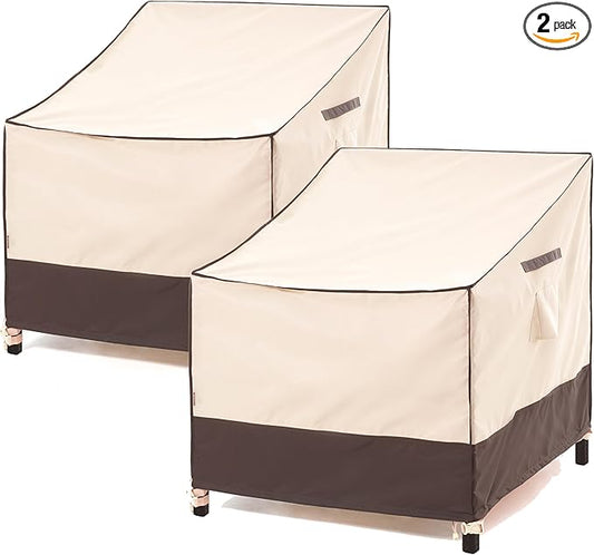 F&J Outdoors Waterproof UV Resistant Large Deep Seat Patio Lounge Chair Cover, 40" W x 40" D x 36" H, 2Pack