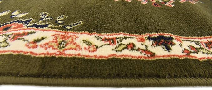 Unique Loom Reza Collection Traditional Persian Style Area Rug, 2 ft 2 in x 8 ft 2 in, Olive/Ivory