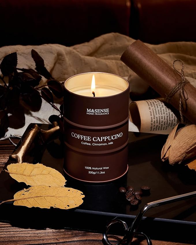 M&SENSE Lemon Candle,Summer Grapefruit Scented, Lemon Soy Candles 11.3oz 70 Hour Slow Burning, Limoncello Highly Scented Citrus Candles for Bathroom, Fresh Smelling Candle