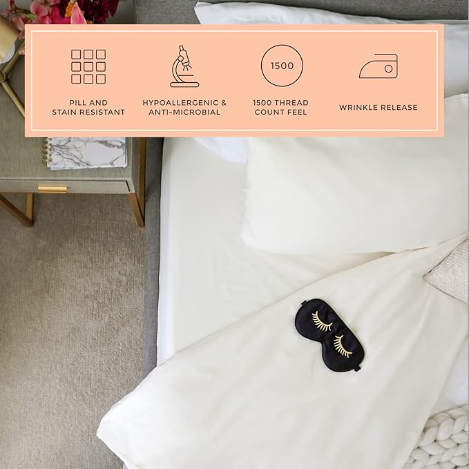 PeachSkinSheets Vanilla Bean Sheet Set - 1500tc Level of Softness - Extra Soft Cooling Sheets for Hot Sleepers and Night Sweats - Full Size