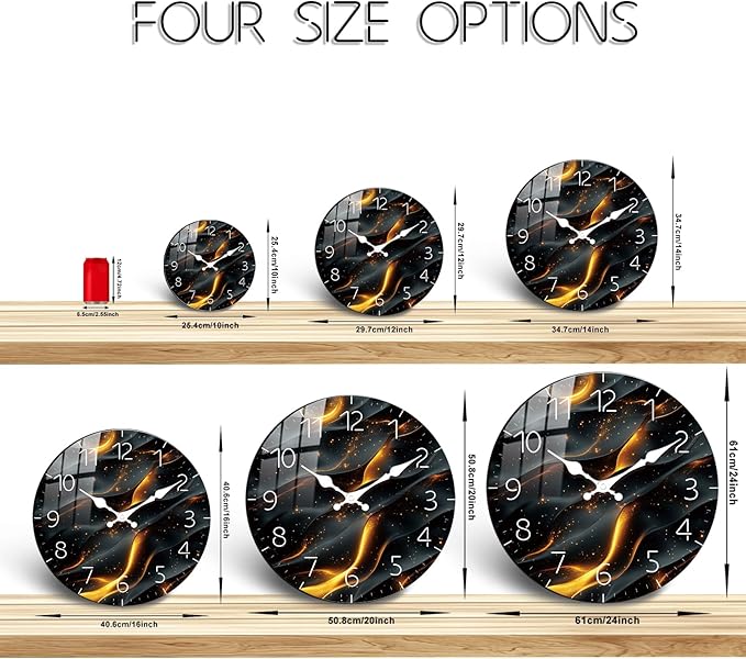 Extra Large Wall Clocks 24 Inch Wooden Clock Battery Operated Analog Silent Wall-Clock for Office,Bedroom, Living Room Modern Decor