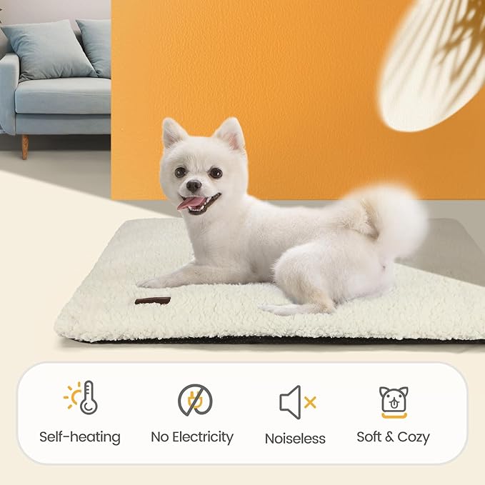 Self Warming Cat Bed Self Heating Cat Dog Mat 29.1 x 18.9 inch Extra Warm Thermal Pet Pad for Indoor Outdoor Pets with Removable Cover Non-Slip Bottom Washable Non Electric