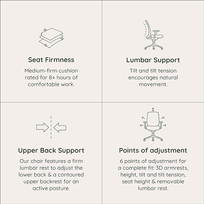 Branch Verve Chair - High Performance Executive Office Chair with Contoured Seat Back and Adjustable Lumbar Rest - High Density Foam Cushion with Aluminum Base - Up to 275 lbs - Wheat